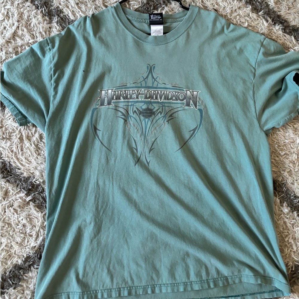 Harley Davidson black tee size 2xl used Beartooth light blue white orange black